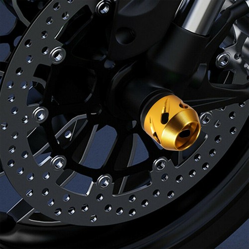 Horquilla delantera trasera de motocicleta protector contra choques marco deslizante dorado - Imagen 6 de 8