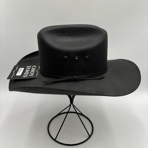 Cody James Kids Black Straw Ribbon Tie Western Cowboy Hat, Size L/XL - Picture 2 of 5