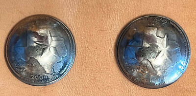 TEXAS BIT END HEADSTALL COIN STYLE BUTTON CONCHOS 7/8''