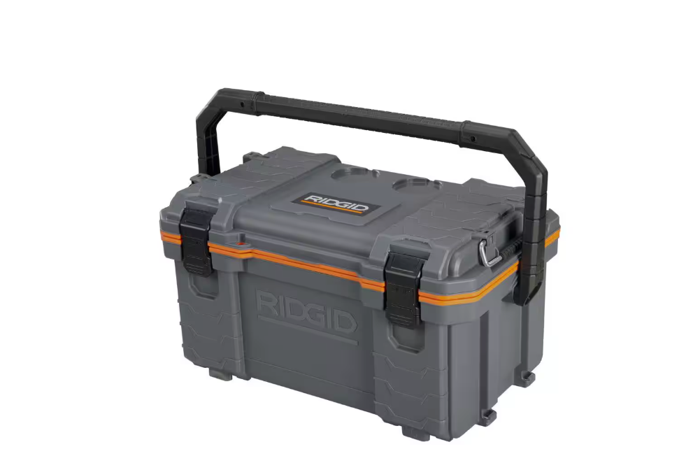 RIDGID Pro Gear 27 Qt Heavy Duty Cooler XL Lockable Handle Latches