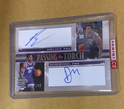 2021-22 Donruss Elite Passing the Torch Buddy Hield/Davion Mitchell Auto 116/149