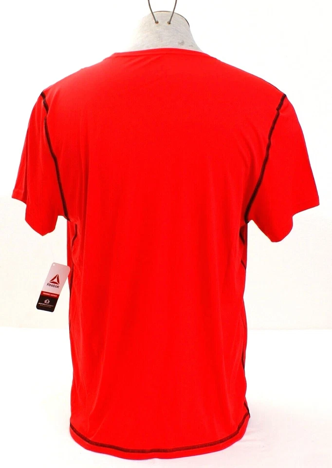 Camisa íntima masculina Reebok Performance vermelha manga curta nova com etiquetas - Imagem 4 de 4