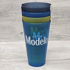 Cerveza Modelo 4-Pack 20oz Plastic Glasses Man Cave Beer BBQ Bar Set Dad Gift