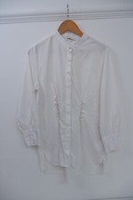 V.Code Womens Shirt Dress Size L Large White Long Sleeve Pearl Details
