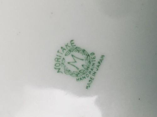 Vintage NORITAKE 3-Handle Fruit Pattern Candy Dish Green Mark - Picture 10 of 10