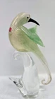 Vintage Murano Art Glass Bird Dove on Branch Figurine Tall 12" Gold Flecks Italy
