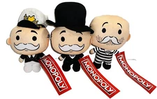 Full Brand New Monopoly Man Chibi Plush Set of 3, 6”, Toy Factory