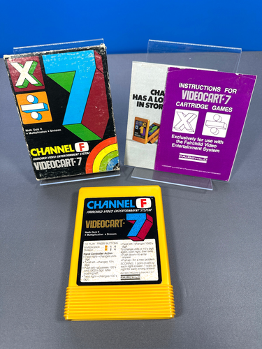FAIRCHILD CHANNEL F GAME 7 VIDEOCART-7 MATH QUIZ II 2 #7 COMPLETE IN BOX CIB