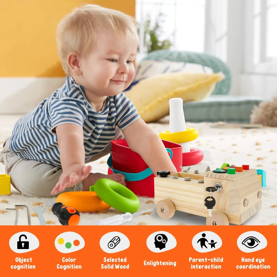 Giochi Montessori in Legno per bambini con luci e attrezzi - Bild 2 von 4