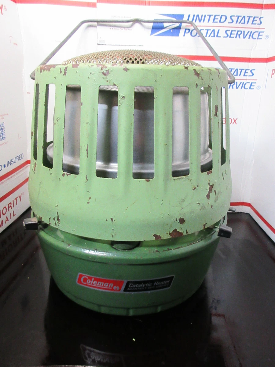Vintage Coleman Deluxe Catalytic Heater 5000-8000 BTU Gold 515A704 works |  eBay