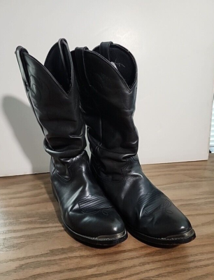 Durango Slouch Western Boots Model SW540 Black Leather Men display picture 1