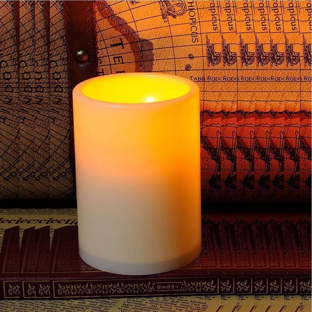 Flameless Colored Resin Pillar Candle