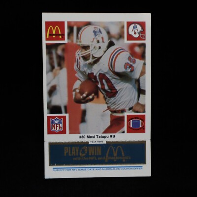 1986  Mosi Tatupu  New England Patriots  McDonald's ''BLUE'' Game Card #30