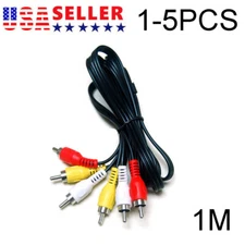 3 RCA to 3 RCA Male To Male Composite Audio Video AV Cable For VCR DVD 1-5PCS