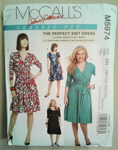 McCalls M5752 M5974/MP358 Knit Wrap Dress Sewing Pattern, 8-16 16-22 18W-24W - Picture 8 of 13