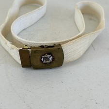 Vintage United States Power Squadrons White Belt & Buckle Solid Brass Rough!!