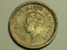 Silver 1945 India-British  Rupee    KM#557.1   AU+     SN2643