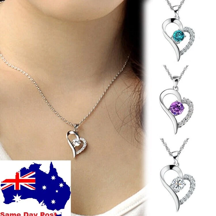 Rhinestone cheap heart necklace