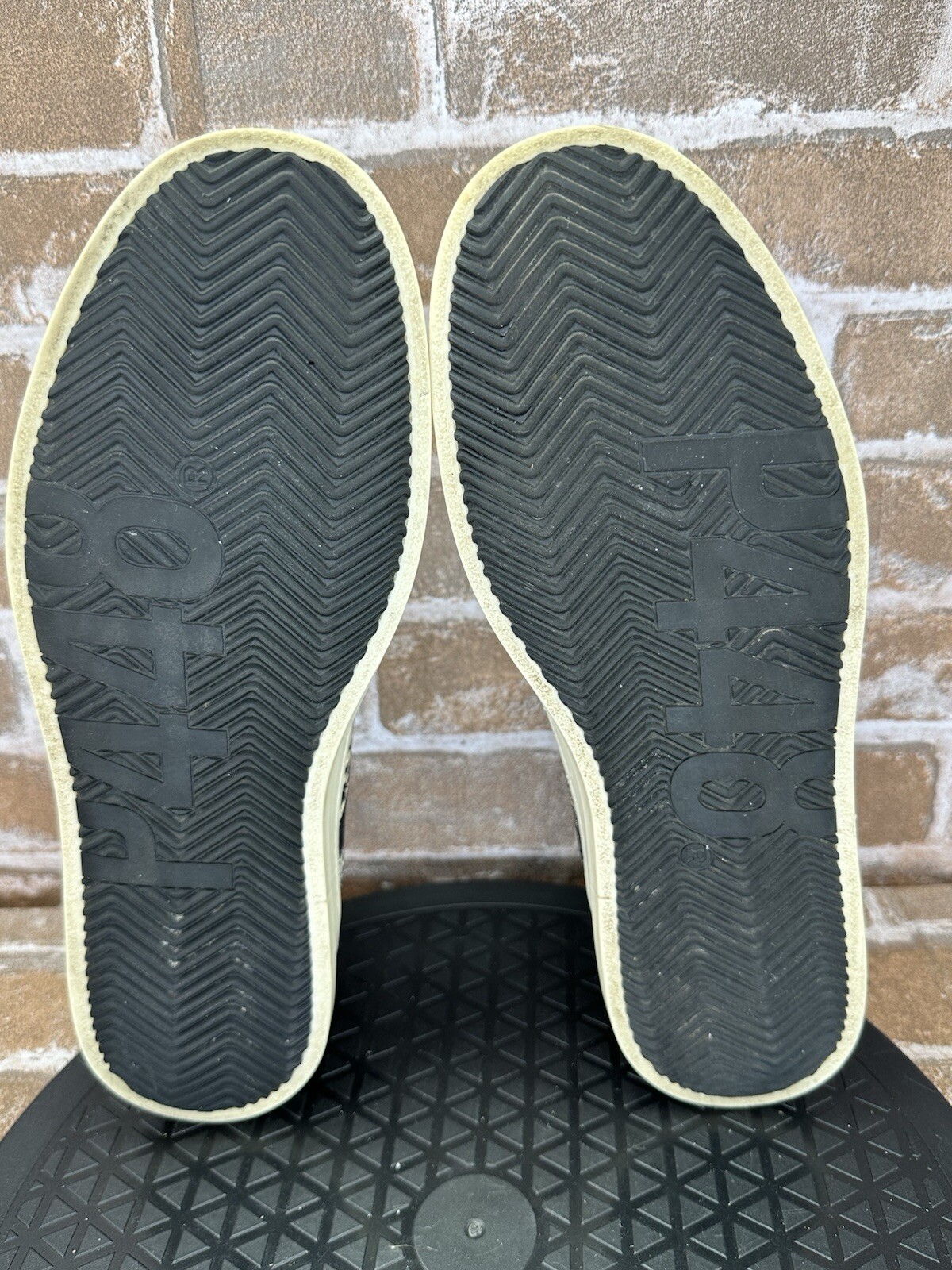 P448 John Black Blue Python Snakeskin Sneakers EU… - image 3