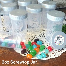 10 reusable 2 ounce Clear Container Jar Party Silver Lid Top Cap New USA 4314