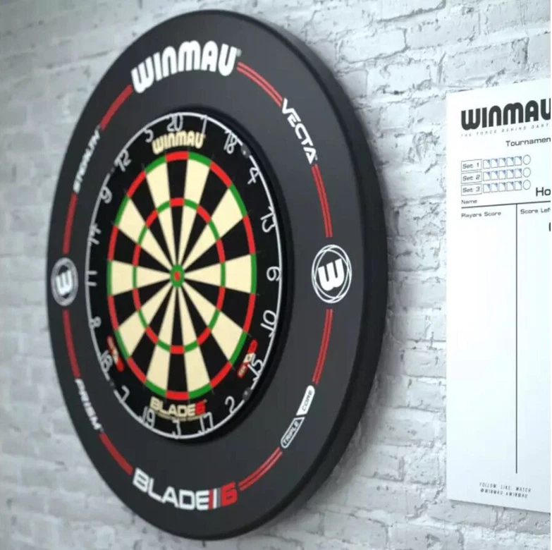 Winmau Blade 6 Professional Dartboard Game Surround Set with Darts and Oche - Image 4 of 4