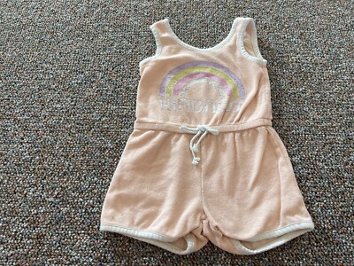 Grayson Mini Girls Kindness Rainbow Terry Romper 3T