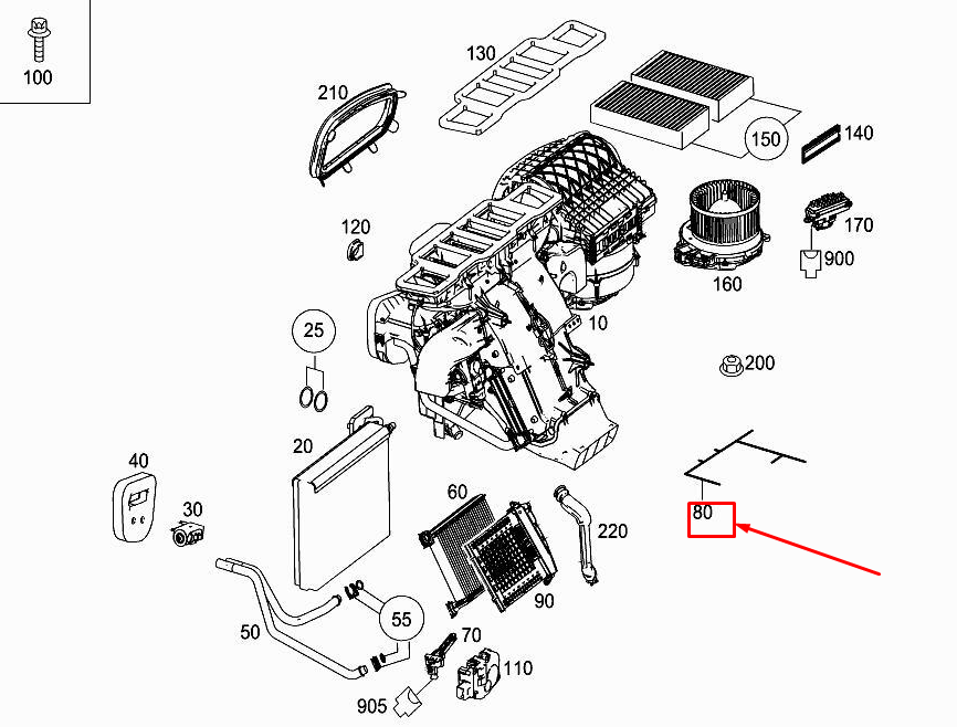 Neu MERCEDES-BENZ ML W166 A/C-Gehäuse, elektrischer Kabelbaum A1668201100