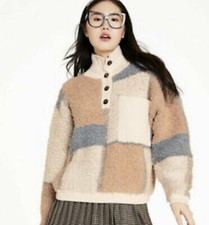 Sandy Liang X Target Sherpa Colorblock Sweatshirt Tan Pullover Top 2x Sweater 