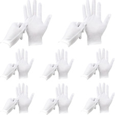 24Pcs White Gloves, 12 Pairs Soft Cotton Gloves, Coin Jewelry Silver Inspection
