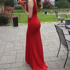 Alyce Paris Red beaded prom dress. size 0 Style 60156