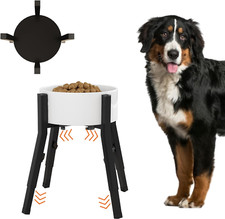 Raised Dog Bowl Stand for Large Dogs Adjustable Elevated Dog Bowl Fits 6-10" Bow