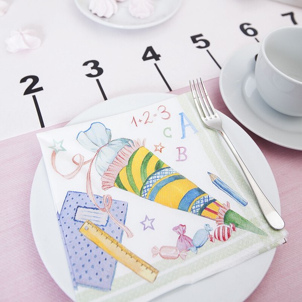 20 Servietten SchultüTe Schulanfang Einschulung 1. Schultag Party Tischdeko-image