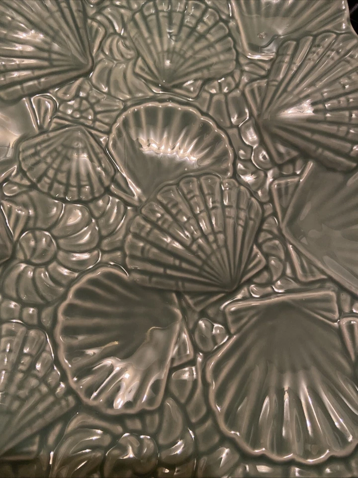 St. Nicholas Square Snowflakes & Seashells Serving tray / Coastal Decor - Image 2 of 4