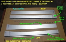 1941,1946,1947,1948, FORD/MERCURY CENTER ROCKER BOX KIT #162PR, 2DR SD.