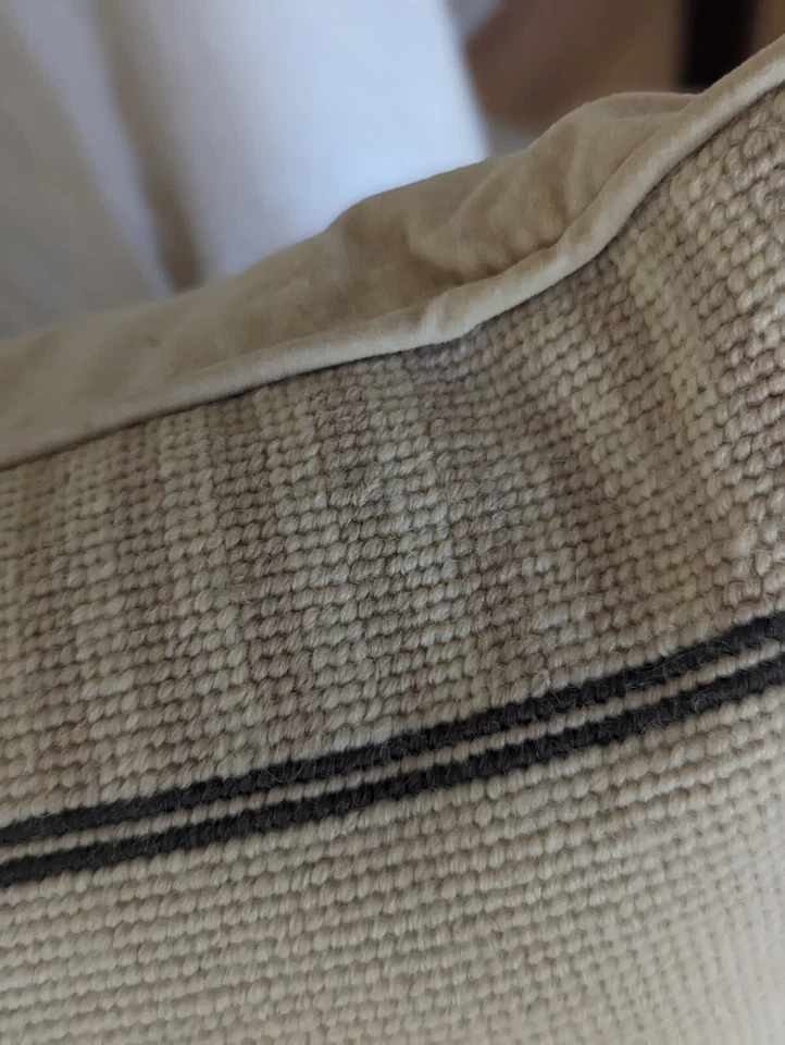 Waverly Needlepoint подушка для пальм 15 дюймов тропическая прибрежная бежевая полоса - Изображение 3 из 4