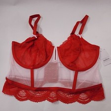 Auden Intimates Women's Longline Bralette Lingerie Mesh Underwired Size L