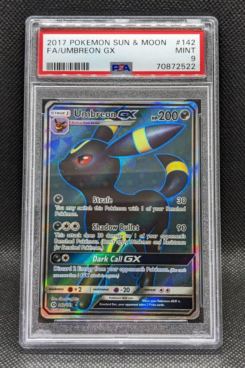PSA 9 UMBREON GX 142/149 Full Art Sun & Moon Holo Rare PSA 9 UMBREON GX 142/149 Full Art Sun & Moon Holo Rare