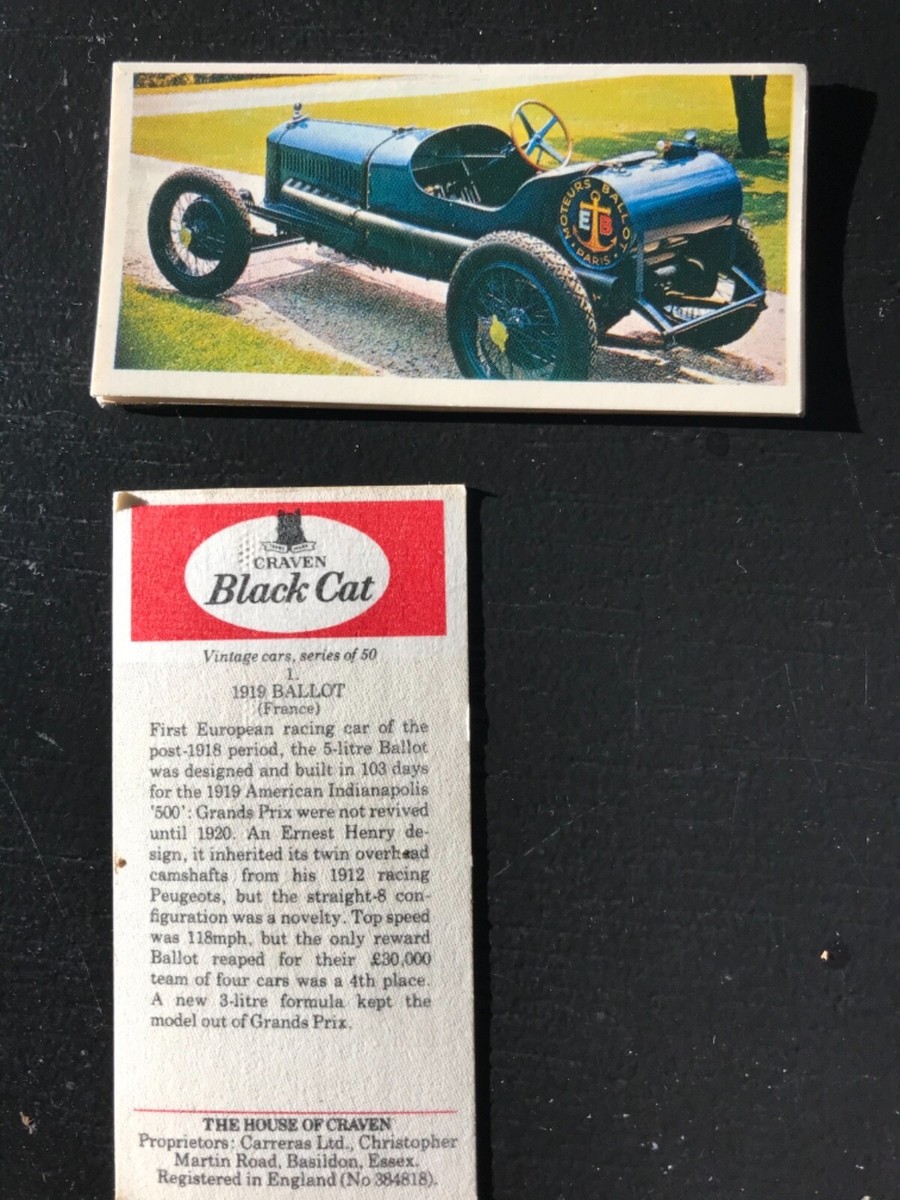 craven black cat cigarette cards vintage cars Vintage Cars Craven Black Cat Cigarette Cards