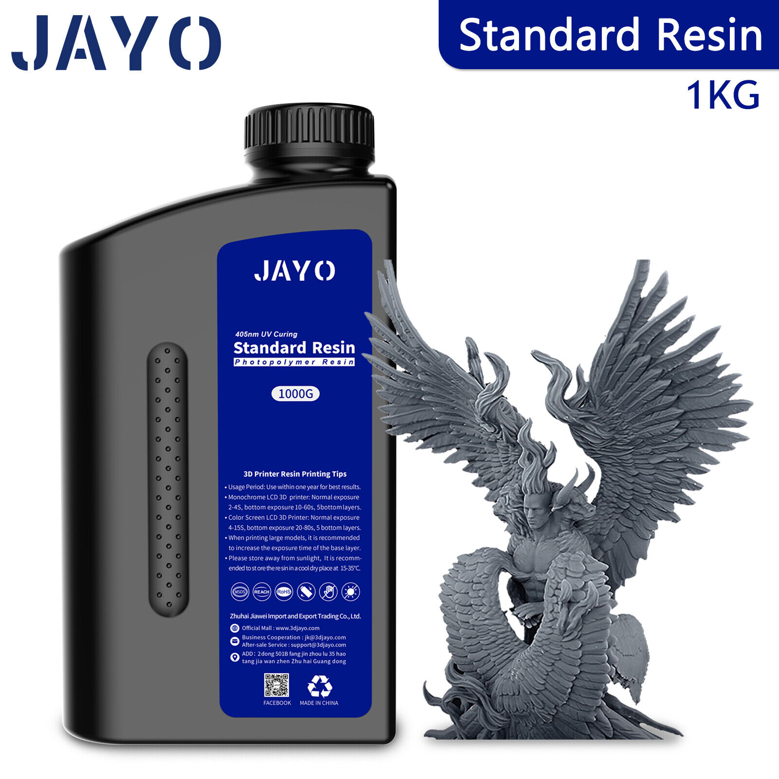 JAYO 3D Printer Resin 1KG 405nm UV Resin Light Curing Low