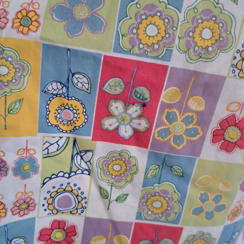 0801 - VTG Scrub Wear Floral Color Block V Neck Short Sleeve Scrub Top - Picture 9 of 19