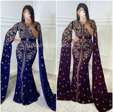 Moroccan Dubai Kaftans Farasha Arabic Abaya Dress Very Fancy Long Wedding Gowns