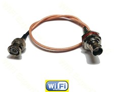 USA-CA RG316 BNC FEMALE BIG BULKHEAD to BNC MALE Coaxial RF Pigtail Cable LOT