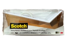 New Scotch 3M Gold White 3/4" Tape Dispenser 1" Core