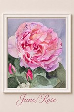 June - Princess Charlene Rose Watercolor Prin...
