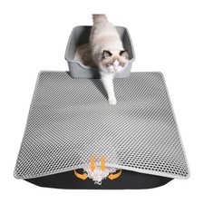 Cat Litter Mat 24"x15", Double Layer Waterproof Litterbox Mat, Gray 24 15 Inch