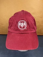 Bacardi Rum Maroon Strapback Dad Hat White Embroidered Bat Logo Alcohol