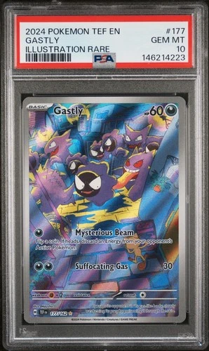 2024 POKEMON TEMPORAL FORCES ILLUSTRATION RARE #177 GASTLY PSA 10 GEM MINT