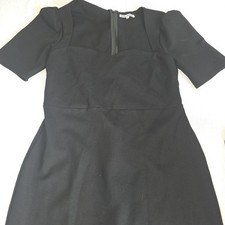 REFORMATION Black Clayten Sweetheart Fitted Ponte Knit Vented Midi Dress Size XL