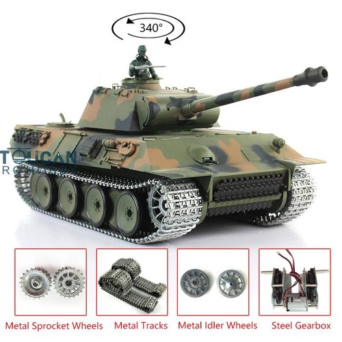 USED Heng Long RTR TK7.0 1/16 Panther V BB IR RC Tank Metal Track Driving Wheels