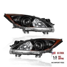 Headlights Assembly Replacement Compatible with 2010-2013 Black/Clear/Amber